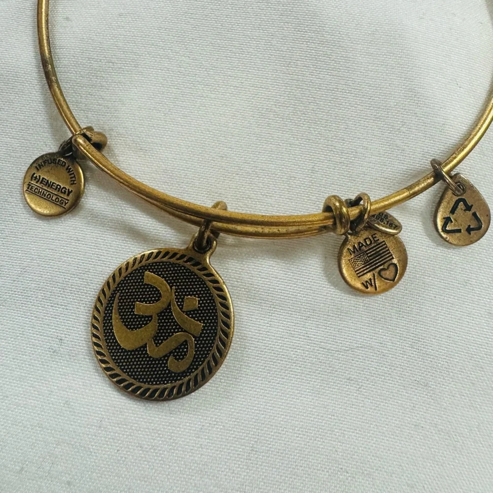 Alex and Ani Gold Om Charm Bracelet - Picture 3 of 3